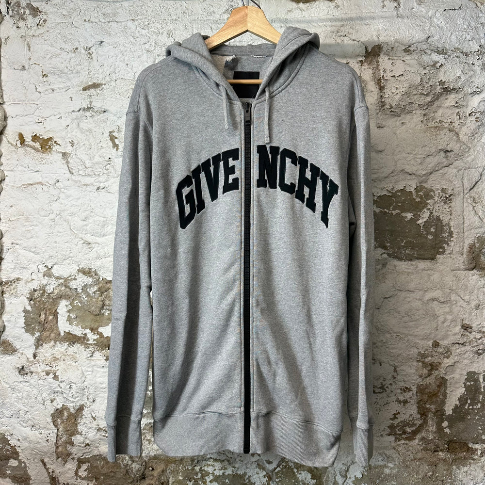 Givenchy Black Spellout Grey Zip Up Hoodie Sz M