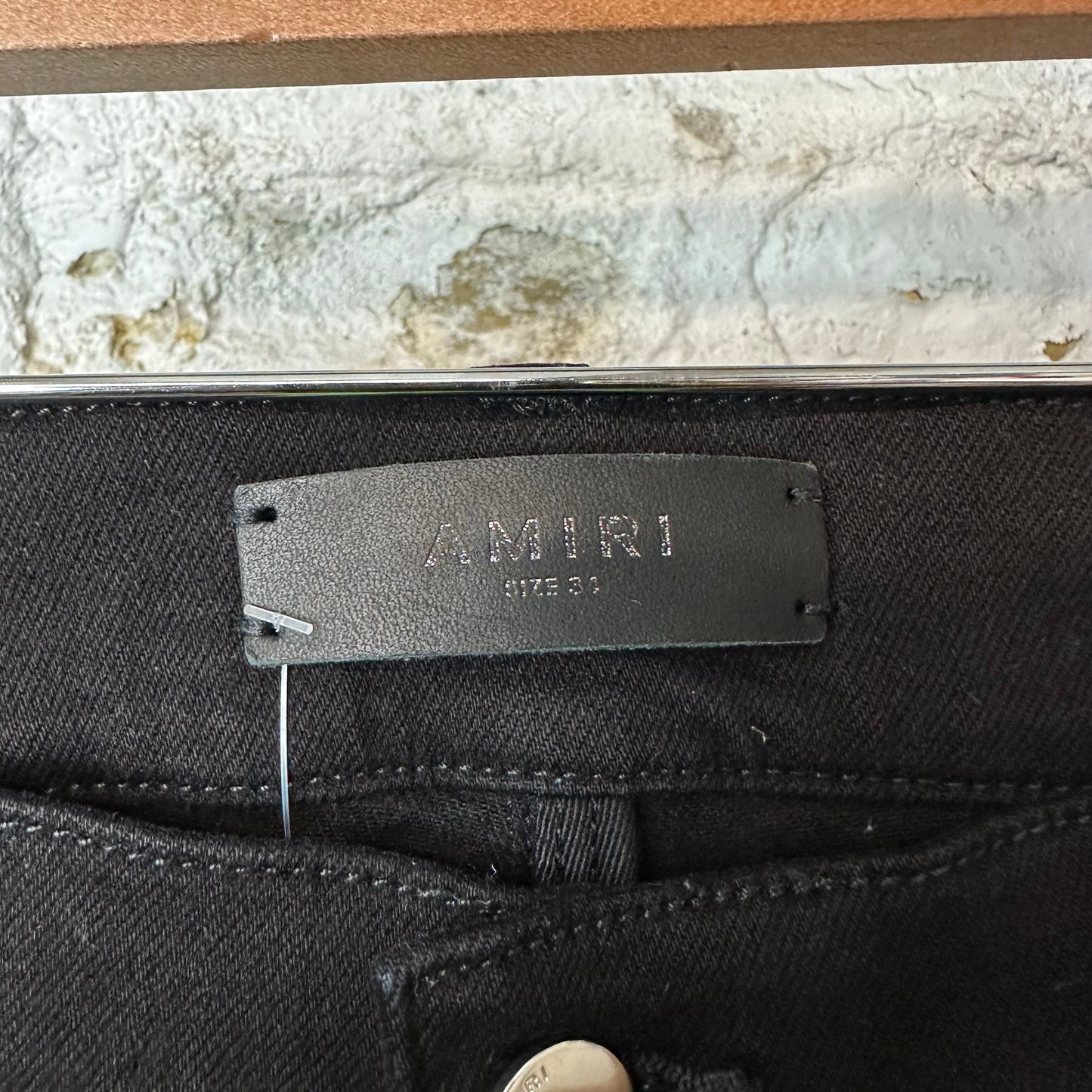 Amiri Blue Tie Dye Core Logo Black Denim Jeans Sz 34