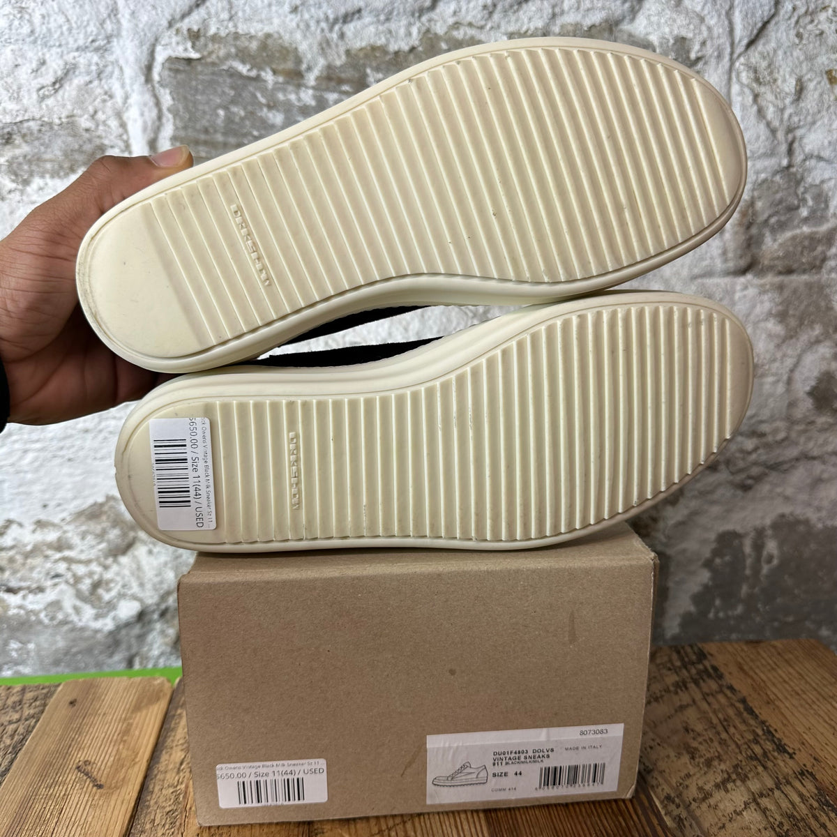 Rick Owens Vintage Black Milk Sneaker Sz 11 (44)