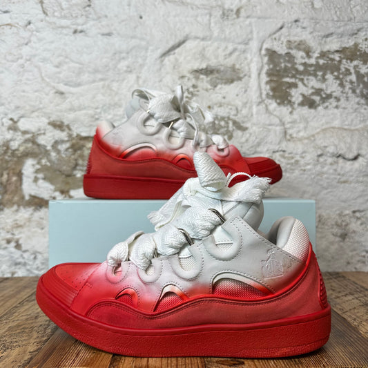 Lanvin Curb White Lace Red Dyed Sneaker Sz 12 (45)