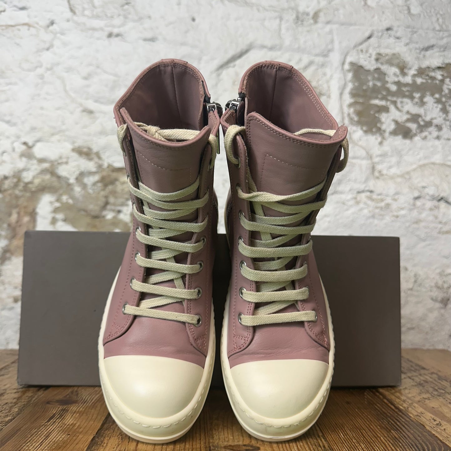 Rick Owens High Dusty Pink Milk Sneaker Sz 4 (35)