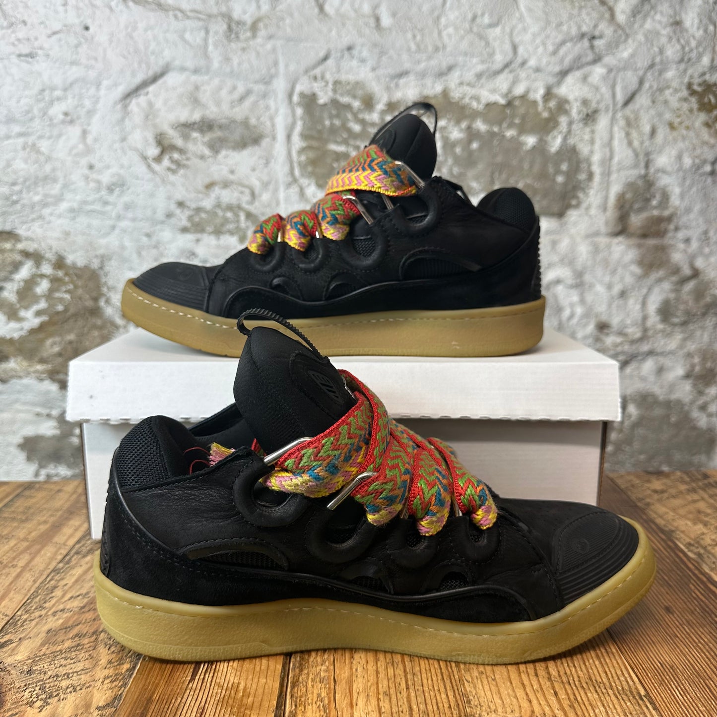 Lanvin Curb Multicolor Lace Black Sneaker Sz 10 (43)