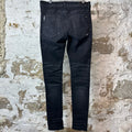 Amiri MX1 Brown Plaid Flannel Black Denim Jeans Sz 34