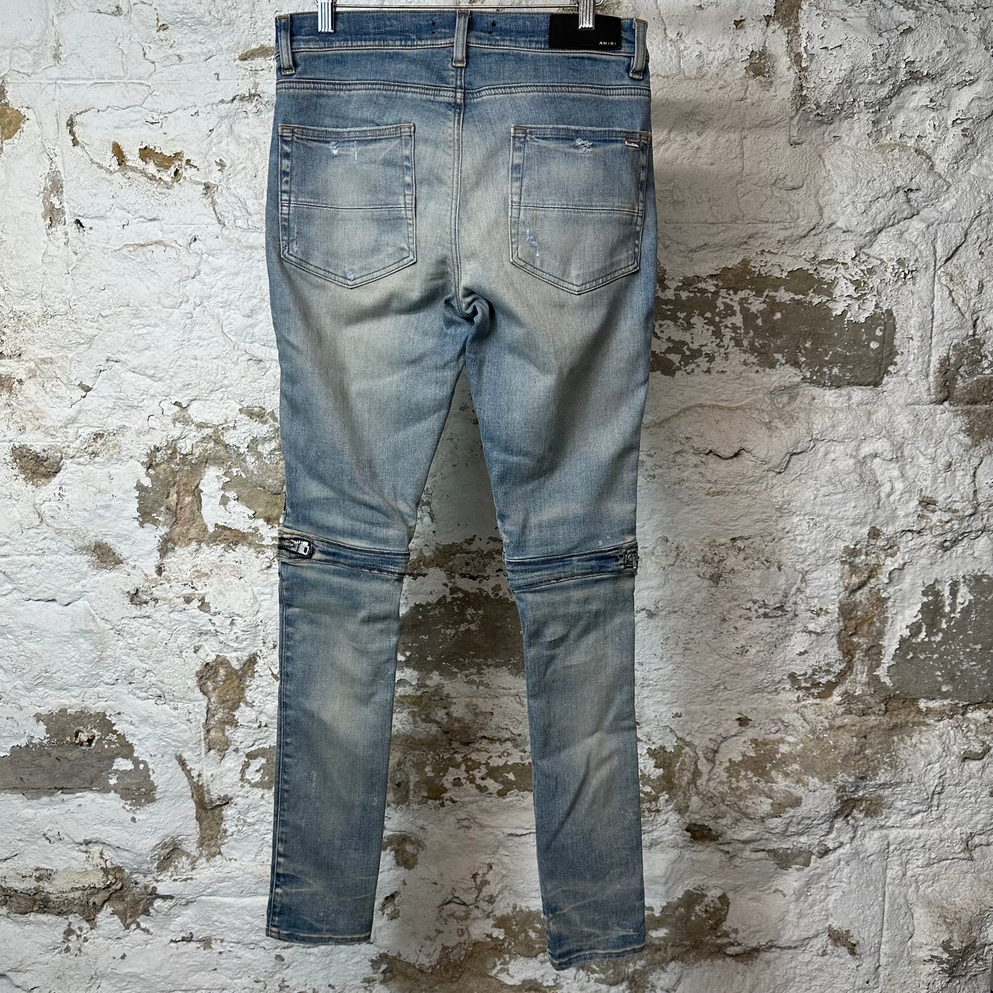 Amiri MX2 Blue Black Patch Blue Denim Jeans Sz 31