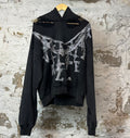 Vale Rhinestone Chain Hoodie Black Sz M