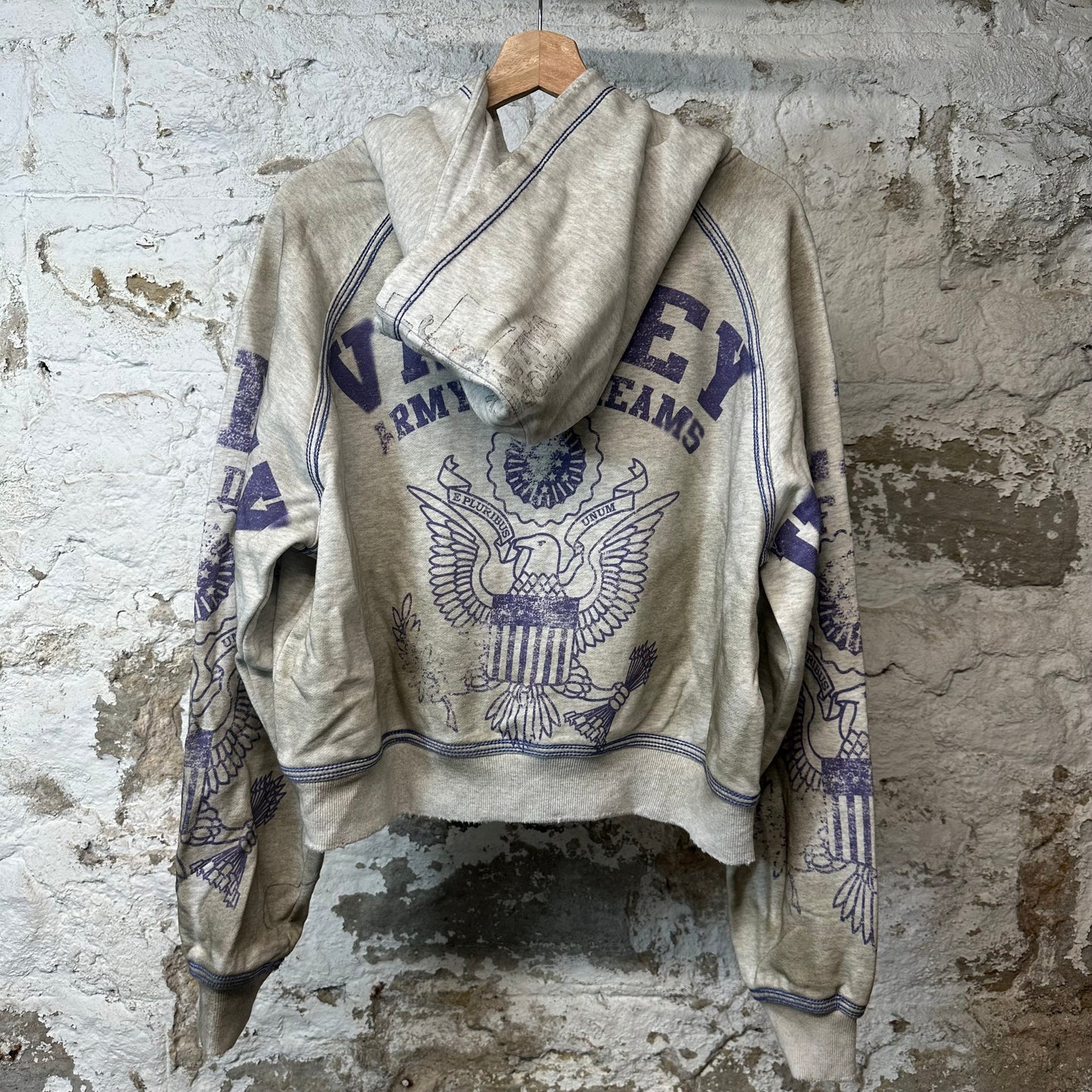 Vale Army Zip Up Grey Hoodie