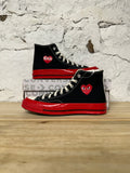 Converse CDG Red Black Sole Sz 8.5 DS