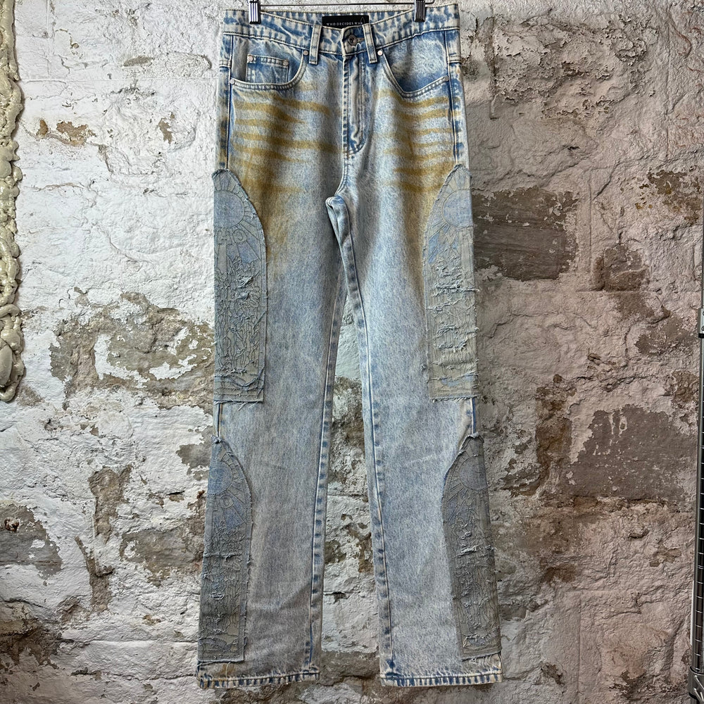 Who Decides War Mechanic Blue Denim Jeans Sz 28