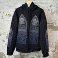 Who Decides War Stained Glass Rhinestone Hoodie Black Sz S