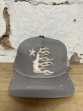 Hellstar Grey Rhinestone Snapback Hat DS