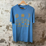 Amiri Yellow LA Spell Blue T-shirt Sz M