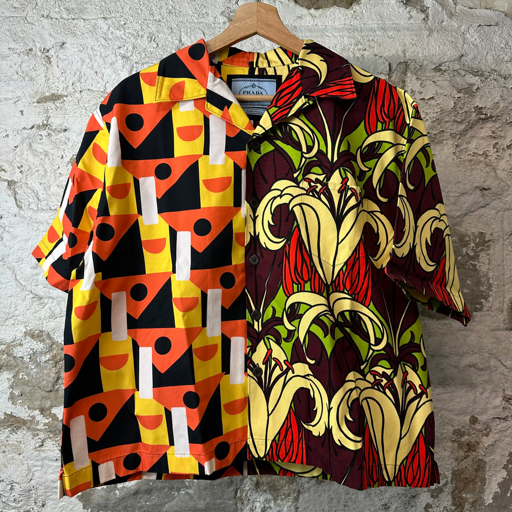 Prada Double Match Tropical Button Up Shirt Sz L