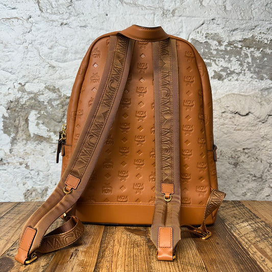 MCM Stark Leather Roasted Pecan Backpack