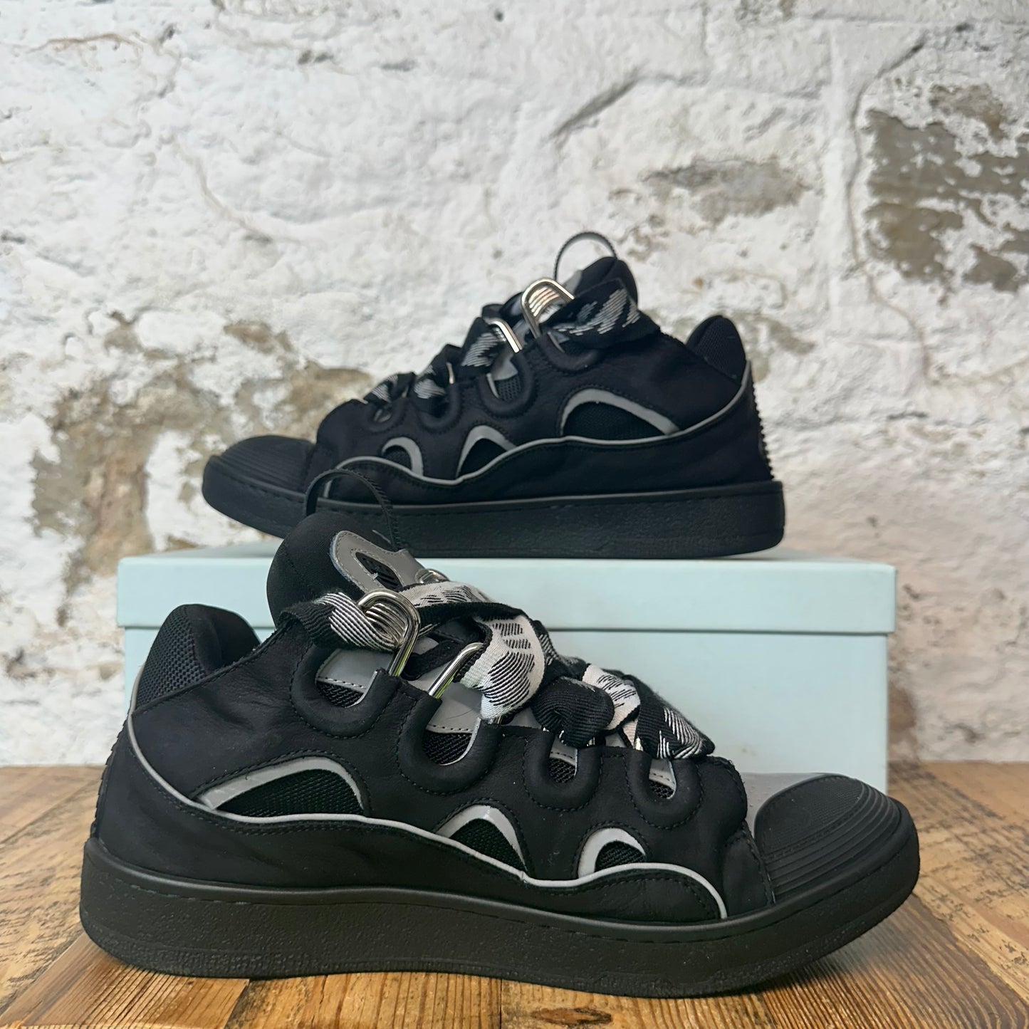 Lanvin Curb Grey Black 3M Sneaker Sz 11 (44)