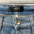 Amiri Old English Spell Blue Denim Jeans Sz 28