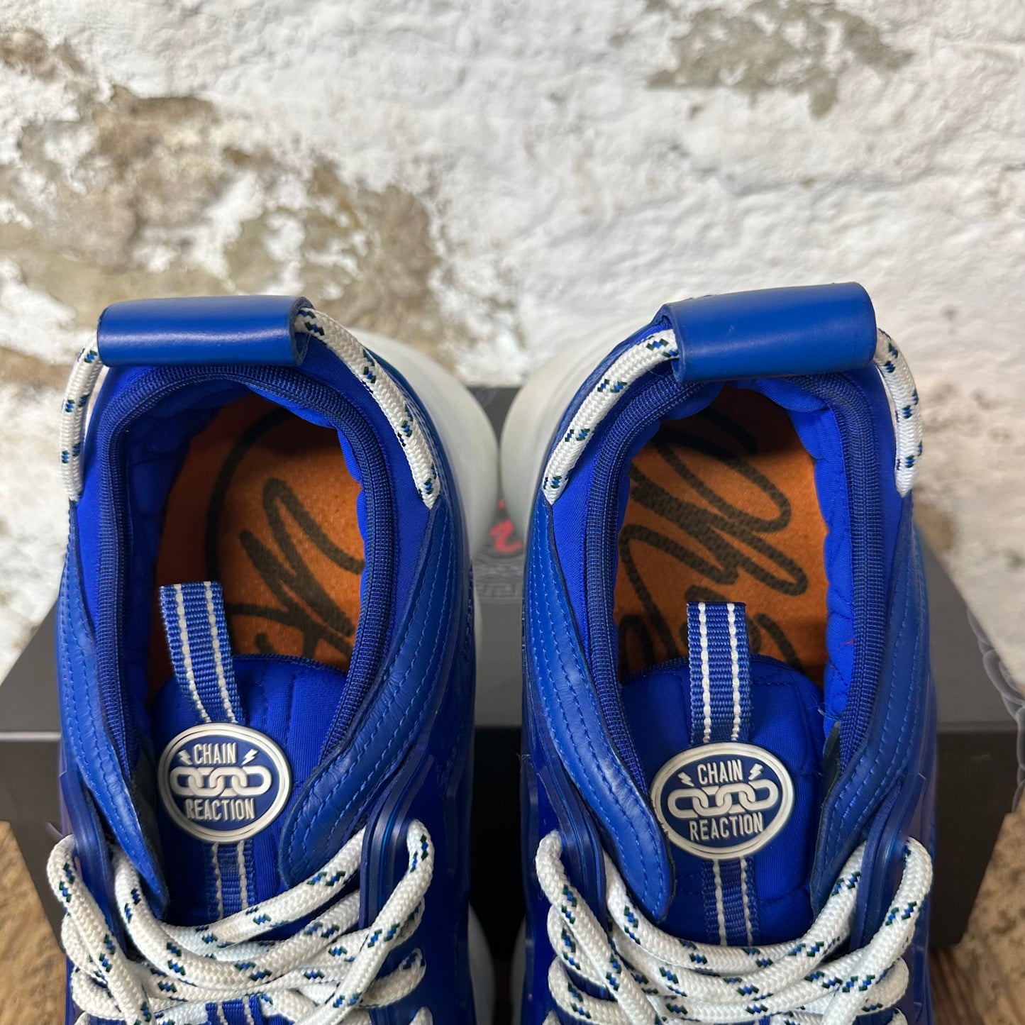 Versace Chain Reaction Blue White Sneaker Sz 12 (45)