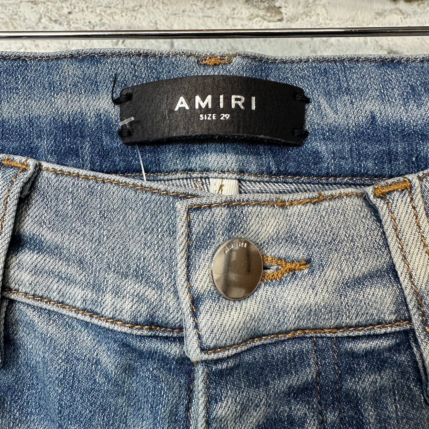 Amiri Multicolor Paisley Blue Denim Jeans Sz 29