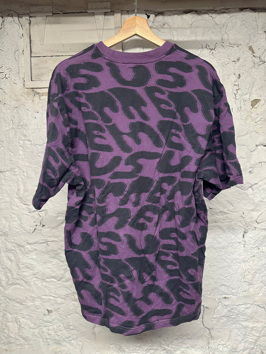 Supreme Purple Stacked Intarsia T-shirt Sz L