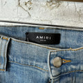 Amiri Varsity 22 Patch Blue Denim Jeans Sz 34