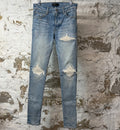Amiri MX1 Cream Suede Blue Denim Jeans Sz 29