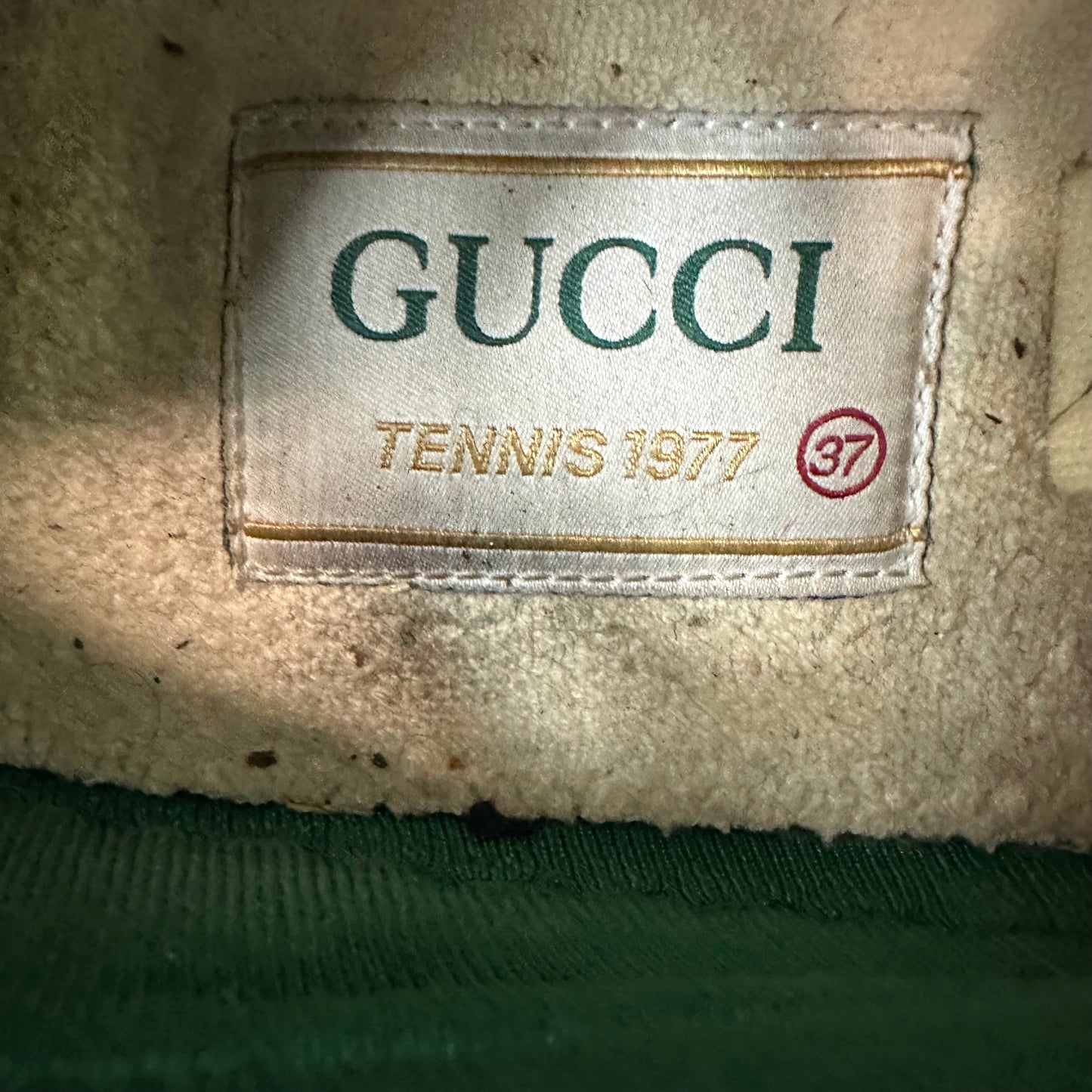 Gucci Tennis 1977 Blue Monogram Sneaker Sz 5 (37)