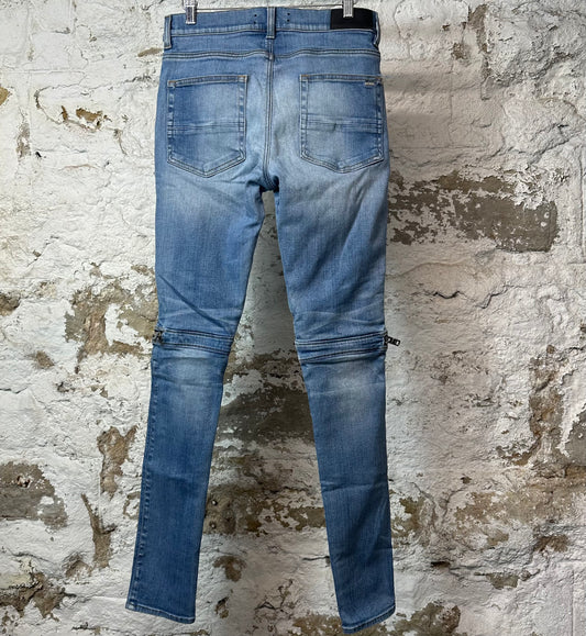 Amiri MX2 Green Paisley Blue Denim Jeans Sz 31