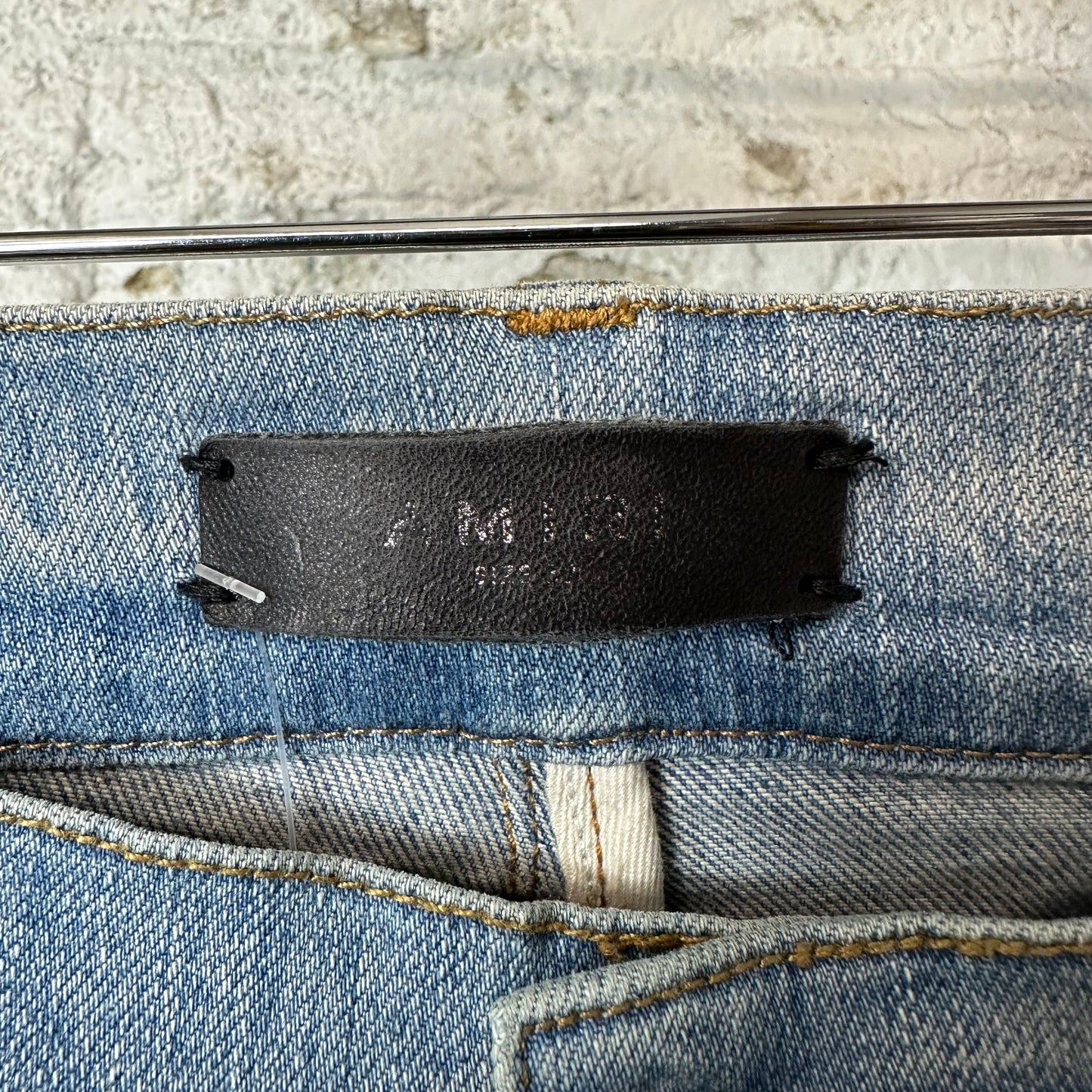 Amiri MX1 Denim Patch Blue Denim Jeans Sz 32