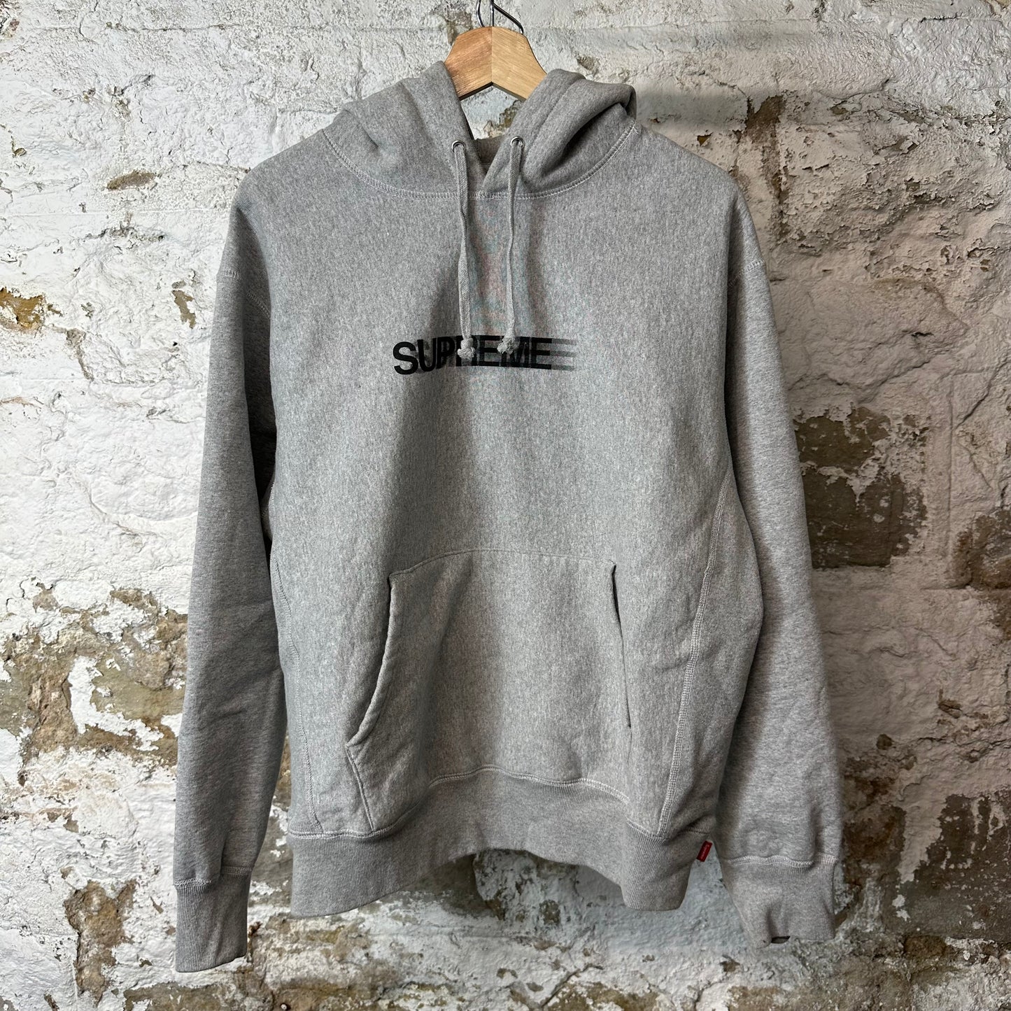 Supreme Black Motion Logo Grey Hoodie Sz S