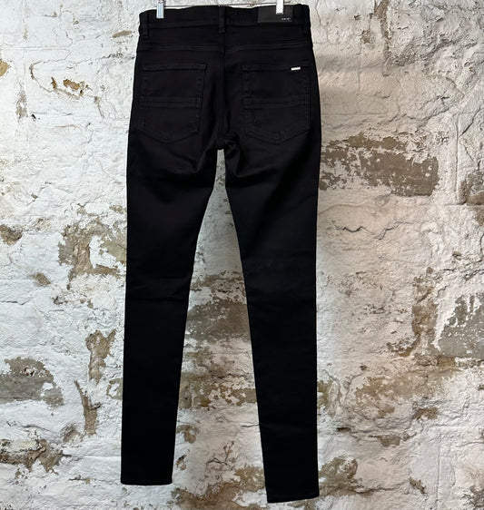 Amiri MX1 Green Suede Black Denim Jeans Sz 29