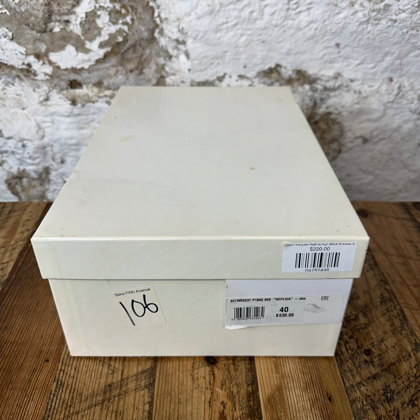 Maison Margiela Replica High Black Sneaker Sz 7 (40)