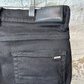 Amiri MX1 Black Leather Black Denim Jeans Sz 32
