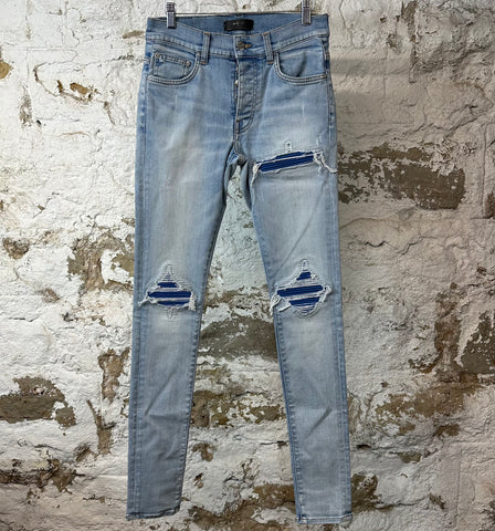 Amiri MX1 Blue Seude Blue Denim Jeans Sz 29