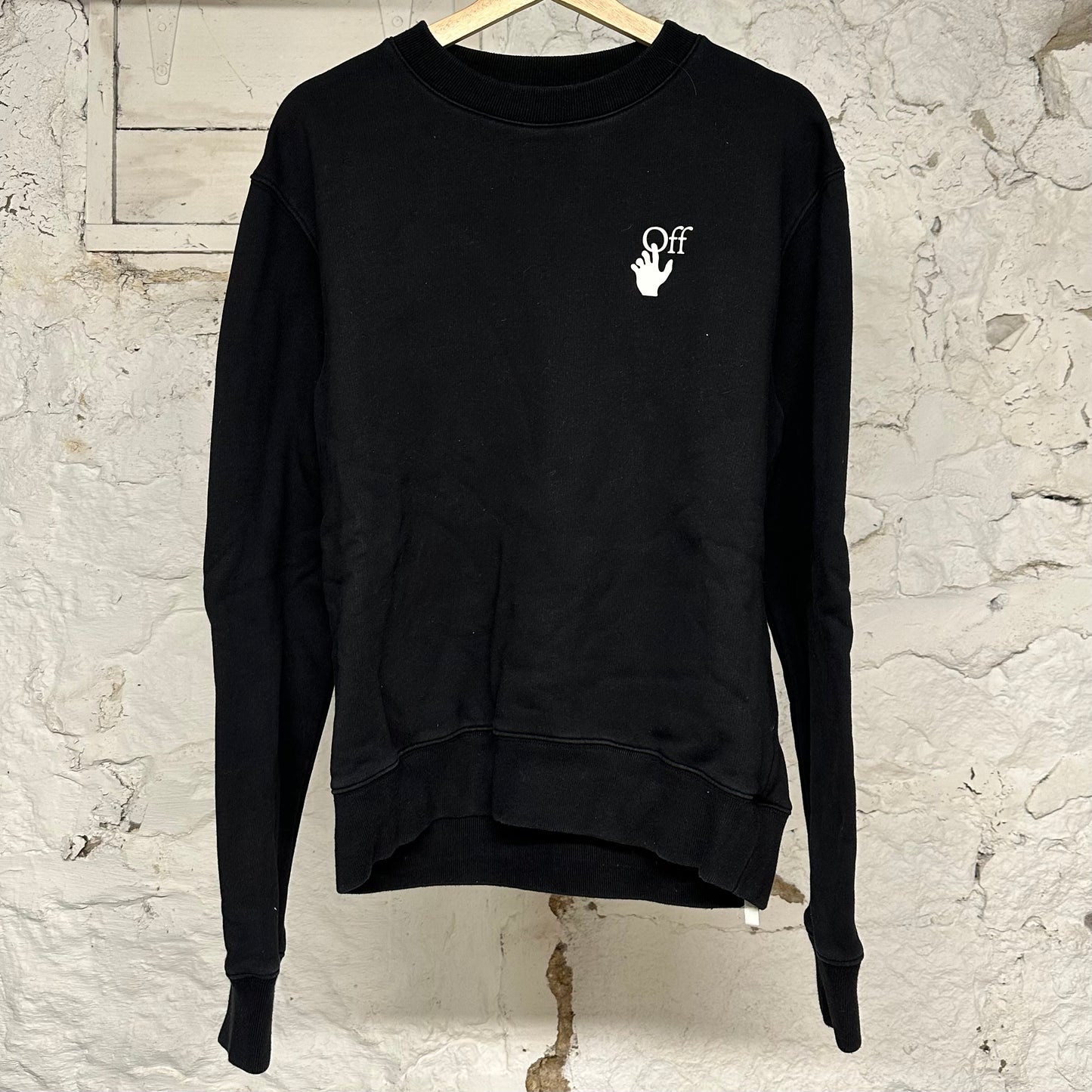 Off-White Gradient Logo Black Crewneck Sz M