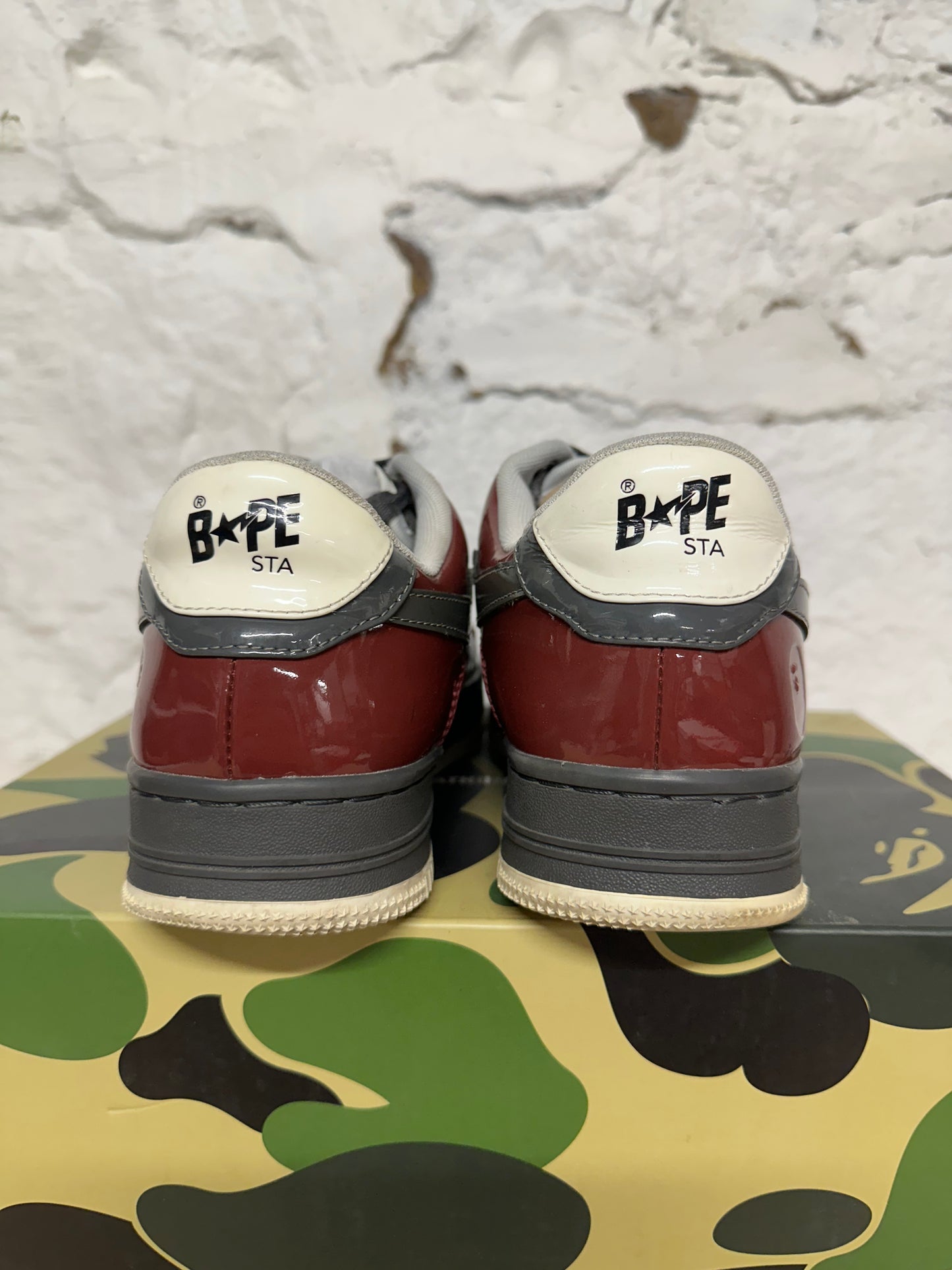 Bape Bapesta Nostalgic Burgundy Grey Sz 8.5