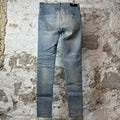 Amiri MX1 Cream Suede Blue Denim Jeans Sz 32