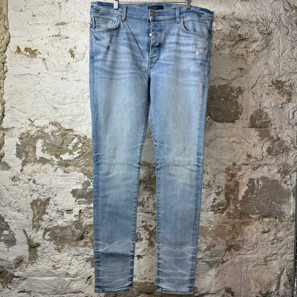 Amiri Plain Blue Denim Jeans Sz 38