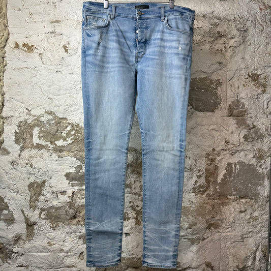 Amiri Plain Blue Denim Jeans Sz 38