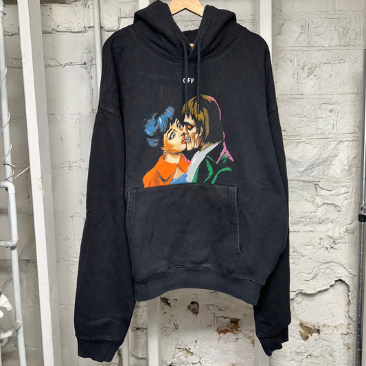 Off-White Kissing Black Hoodie Sz XL