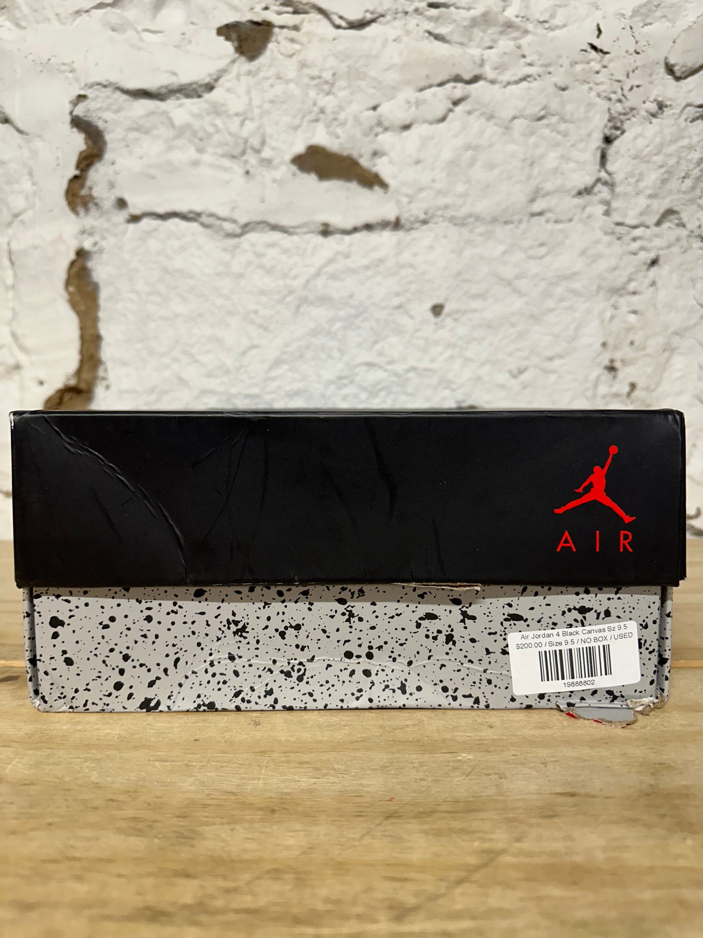Air Jordan 4 Black Canvas Sz 9.5
