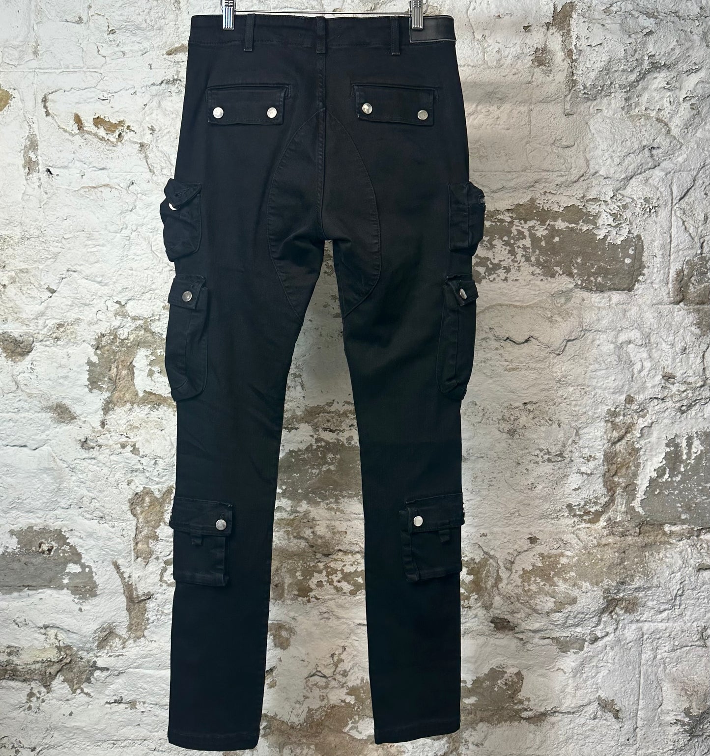 Amiri Plain Black Cargo Denim Jeans Sz 30
