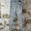 Amiri Zig Zag Light Blue Denim Jeans Sz 30