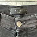 Amiri MX1 Cream Suede Black Denim Jeans Sz 28
