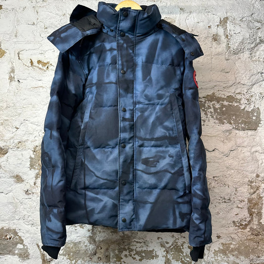Canada Goose Blue Abstract Puffer Jacket Sz L