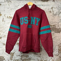 Supreme USNY Hoodie Burgundy Sz S