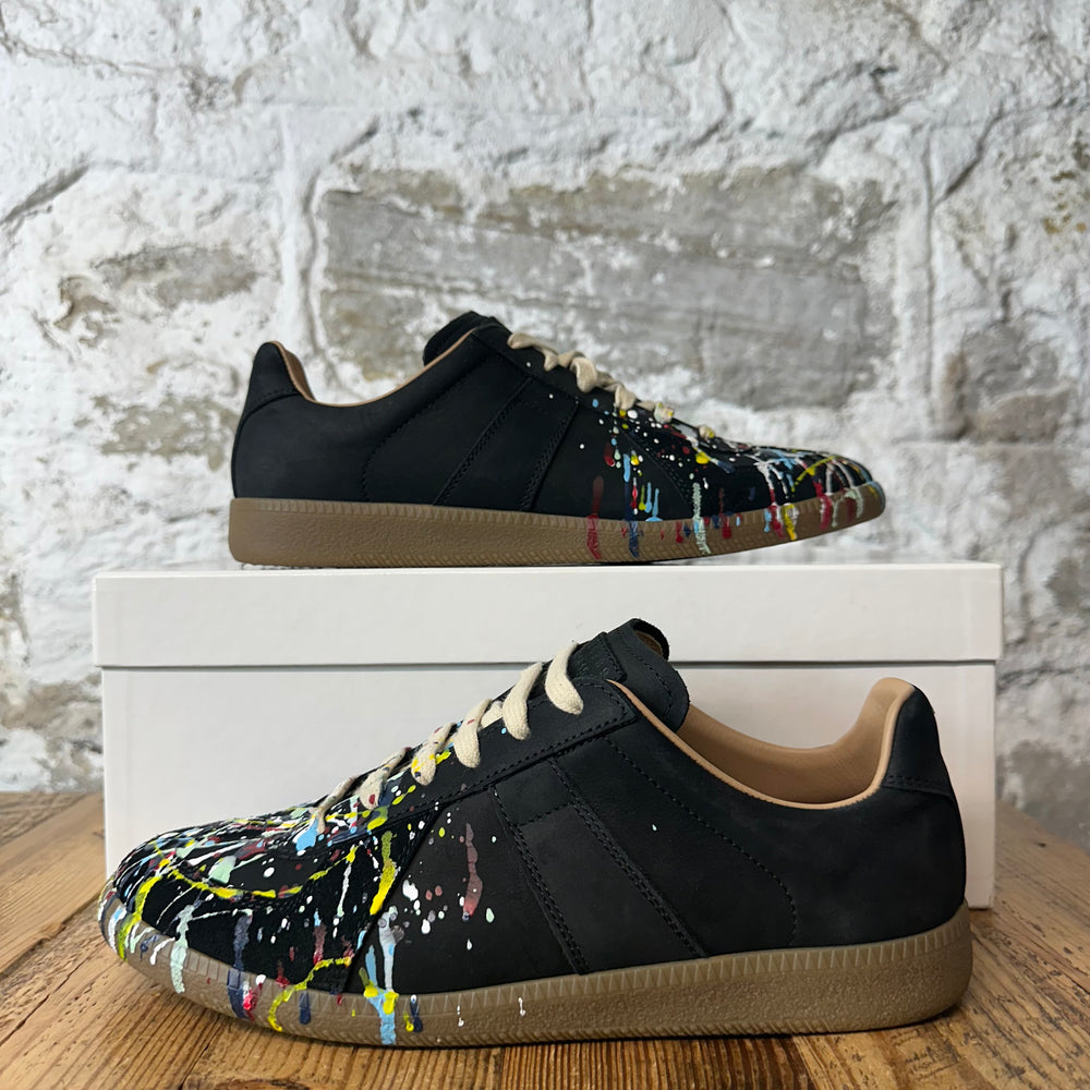 Maison Margiela Replica Paint Splatter Black Sneaker Sz 8 (41)