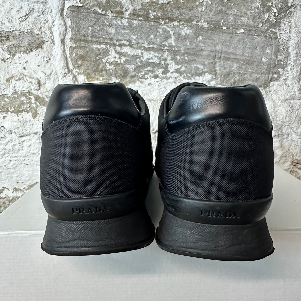 Prada Match Rose Triple Black Sneaker Sz 12