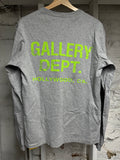 Gallery Dept Green Logo Grey L/S T-Shirt Sz S