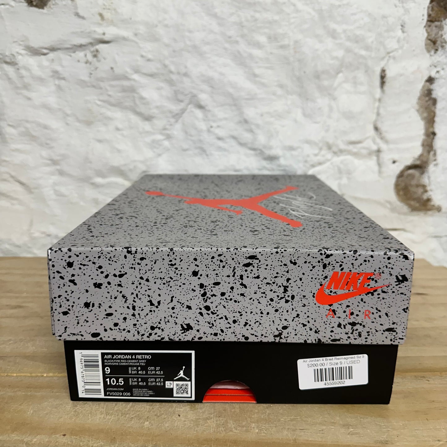 Air Jordan 4 Bred Reimagined Sz 9