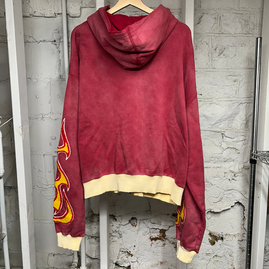 Vale Sleeve Chimera Flame Sleeve Red Zip Up Hoodie Sz XL