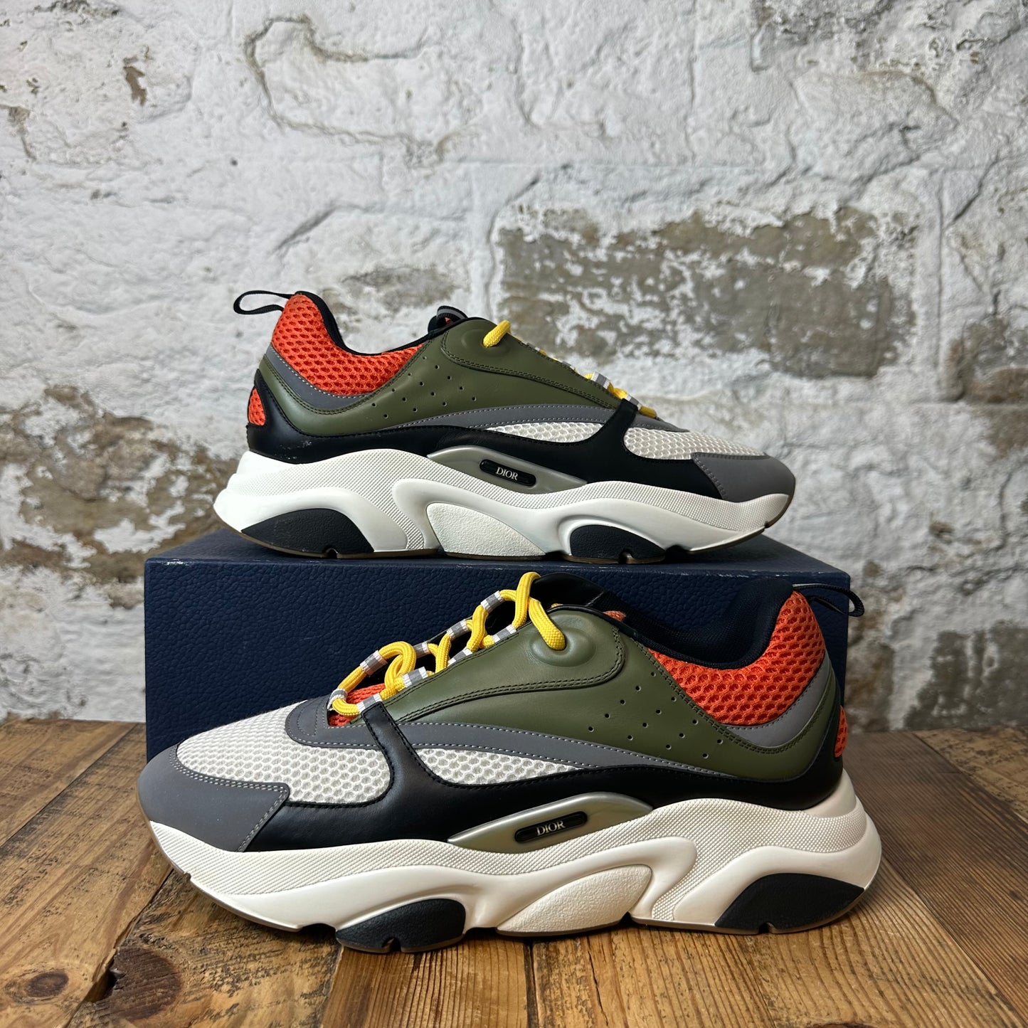 Dior B22 Orange Green White Sneaker Sz 13 (46)